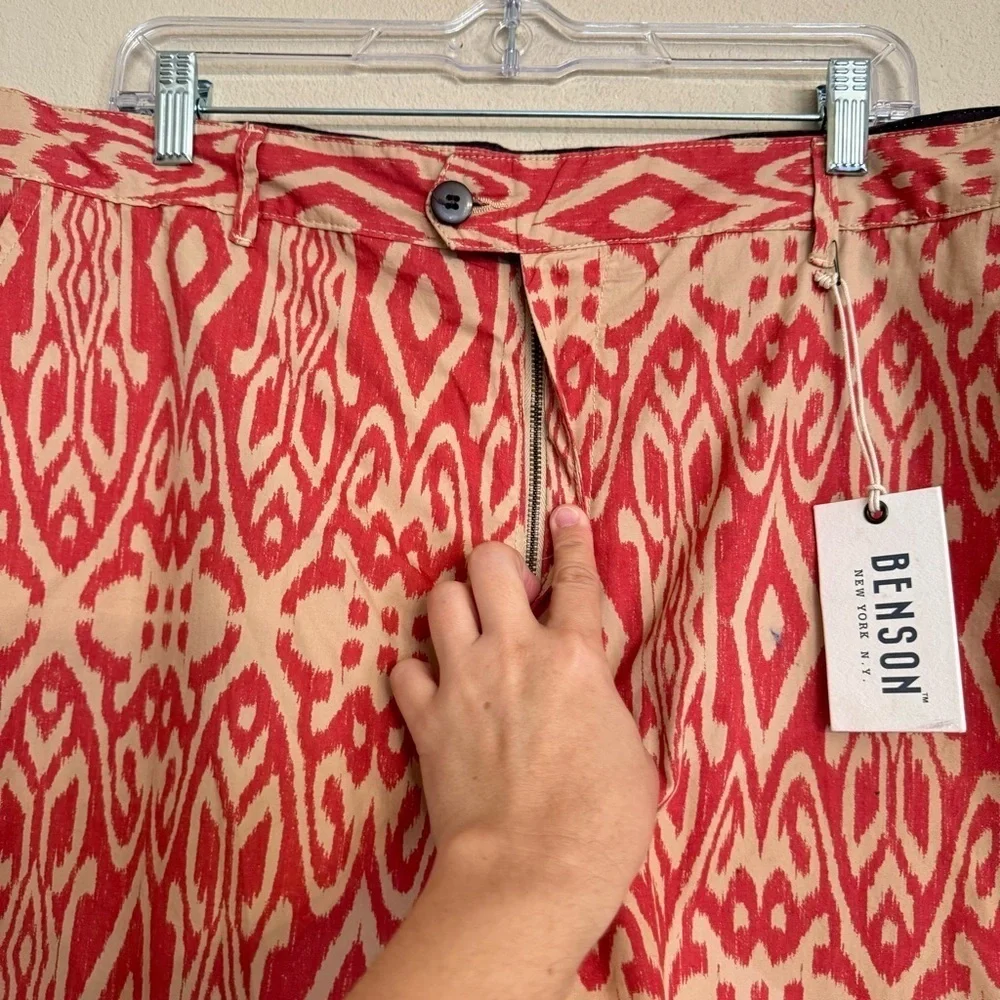 Benson Men's Size 38 Printed Chino Cotton Shorts Preppy Golf Summer Spring NWT